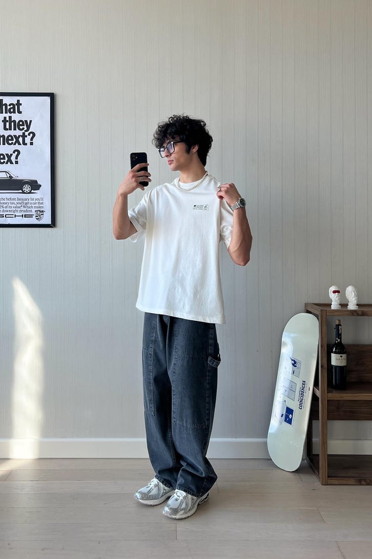 Long Pocket Baggy Jean