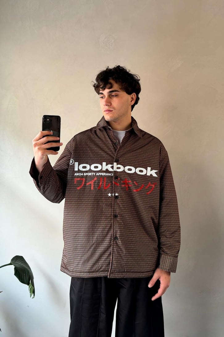 Look Book Baskılı Oversize Şişme Gömlek