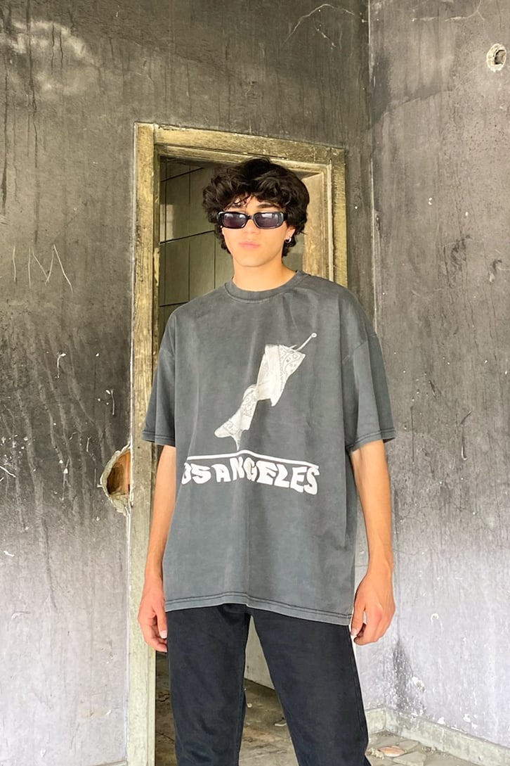 Los Angeles Acid Wash Oversize Tshirt