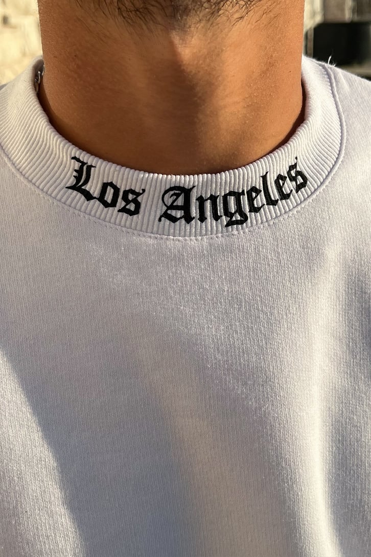 Los Angeles Baskılı BeyazOversize Sweatshirt