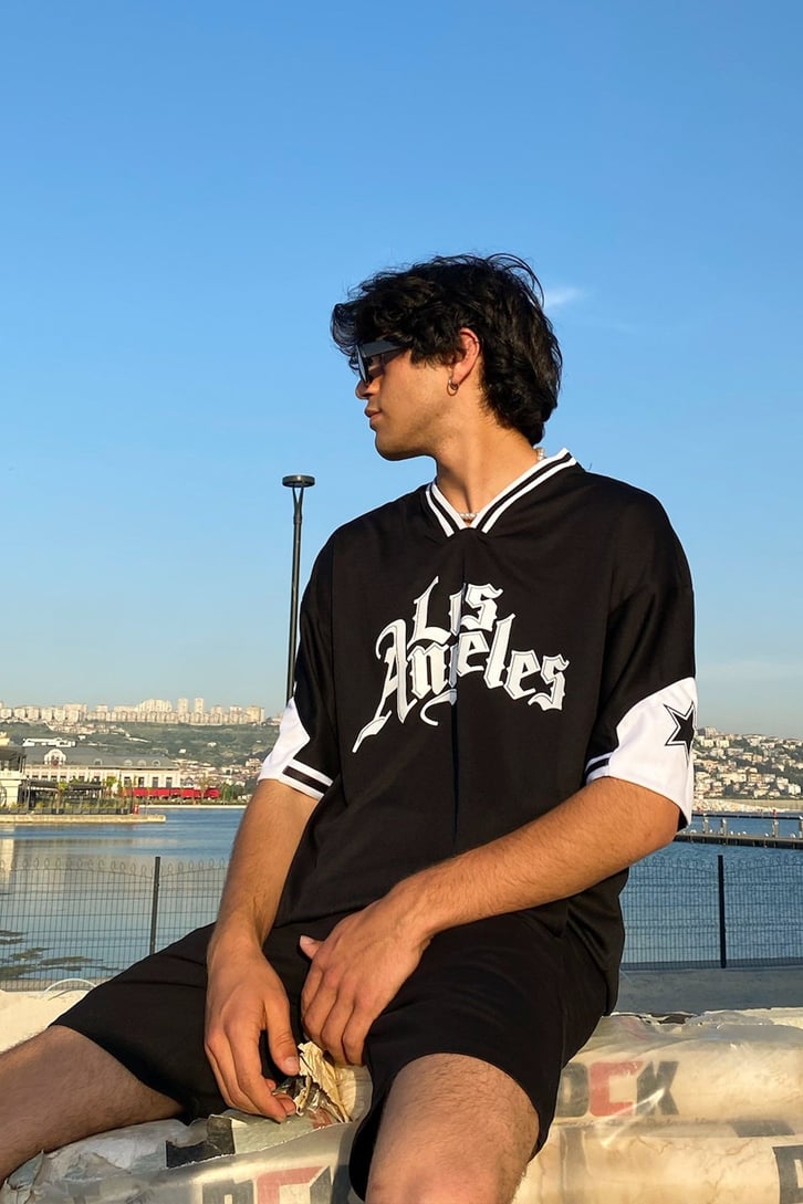 Los Angeles Baskılı Oversize Forma