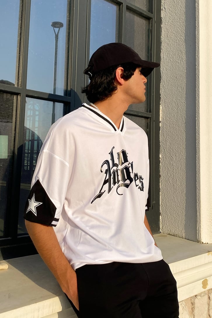 Los Angeles Baskılı Oversize Forma