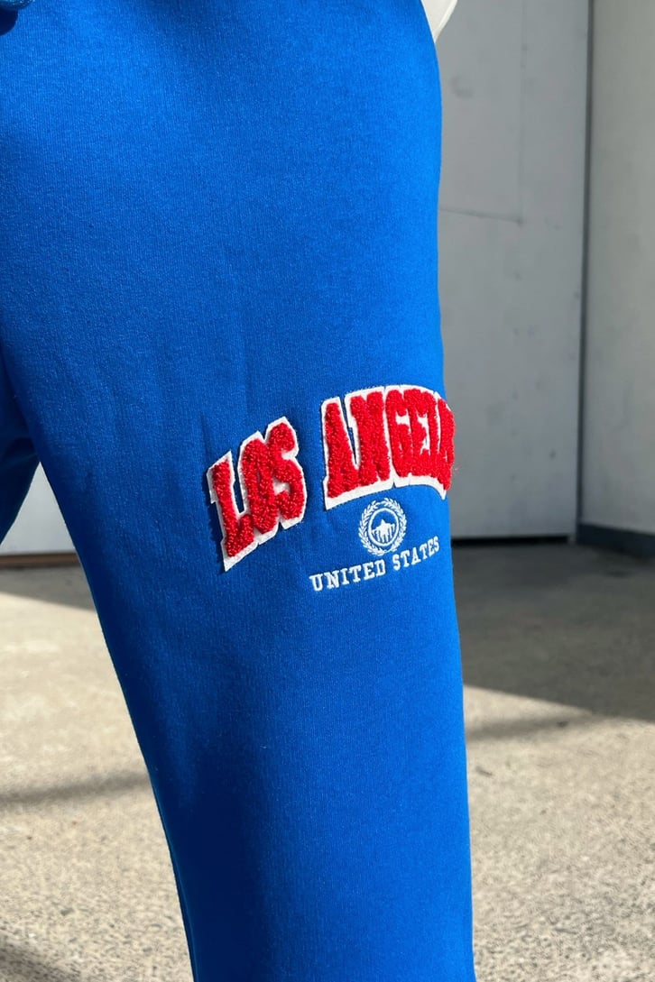 Los Angeles Nakışlı Saks Mavisi Eşofman Altı