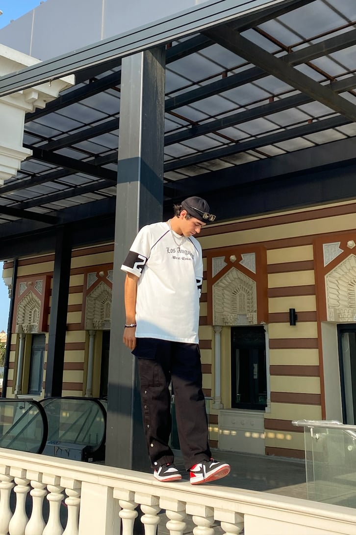Los Angeles Sırt Baskılı Beyaz Oversize Tshirt