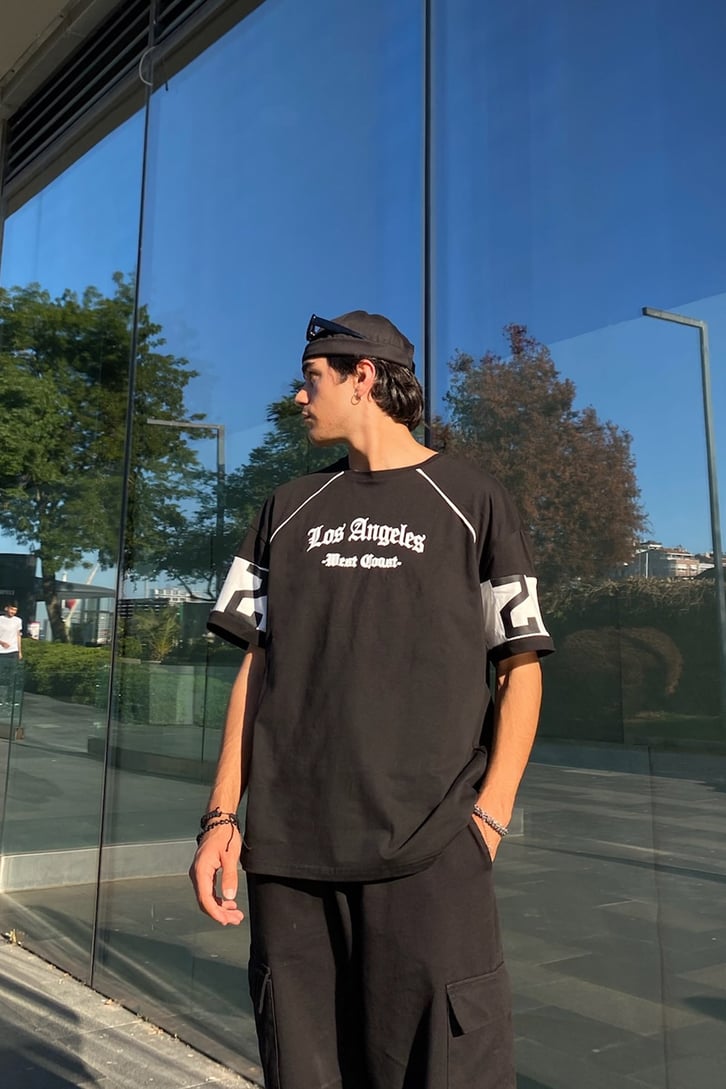 Los Angeles Sırt Baskılı Oversize Tshirt