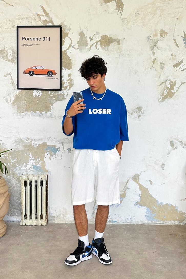 Loser Baskılı Oversize Tişört