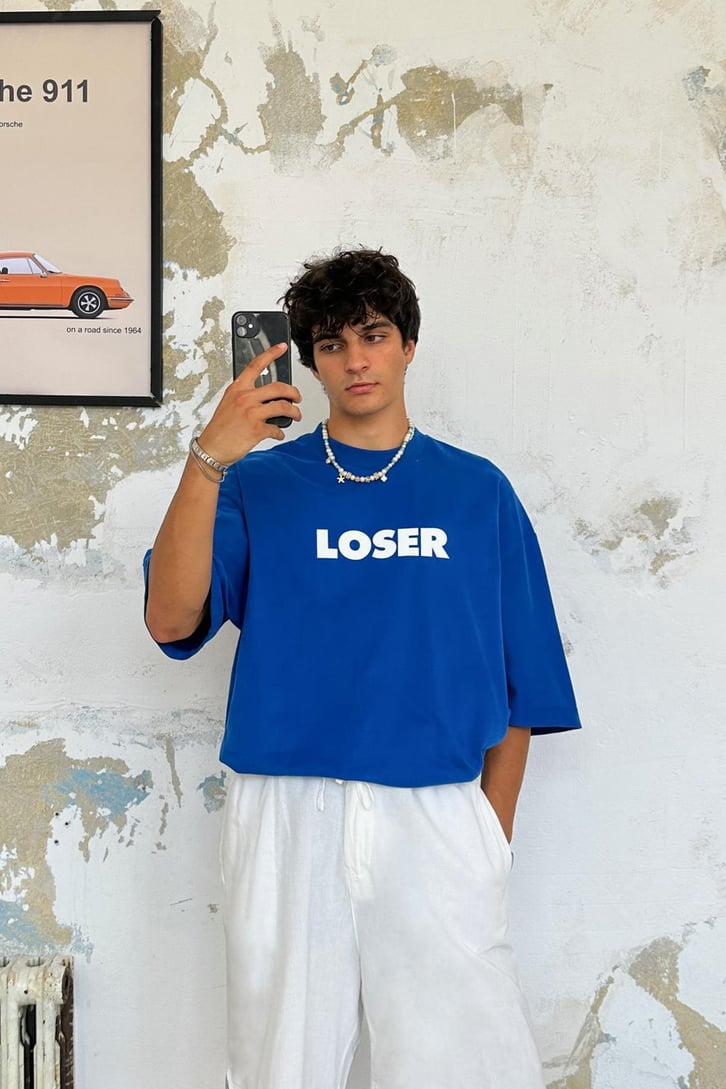 Loser Baskılı Oversize Tişört