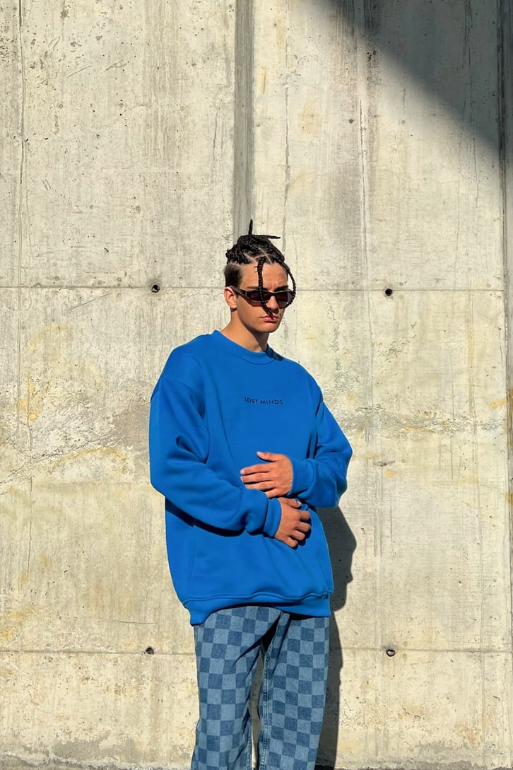 Lost Minds Baskılı Oversize Sweatshirt