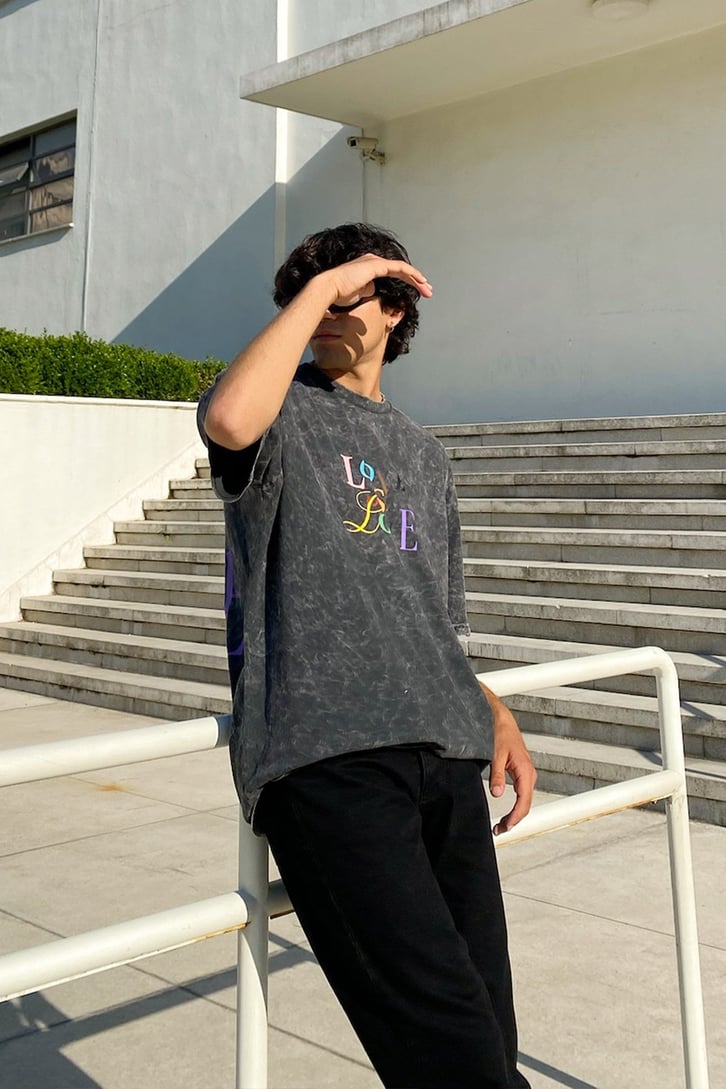Love is Love Acid Wash Oversize Tshirt
