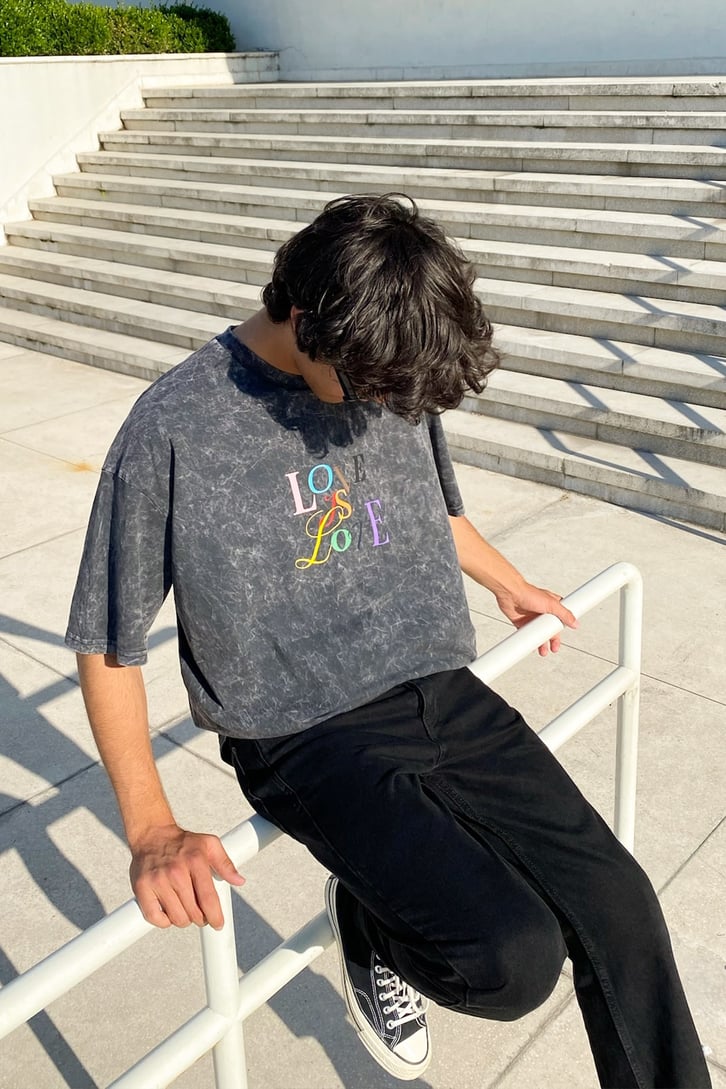 Love is Love Acid Wash Oversize Tshirt