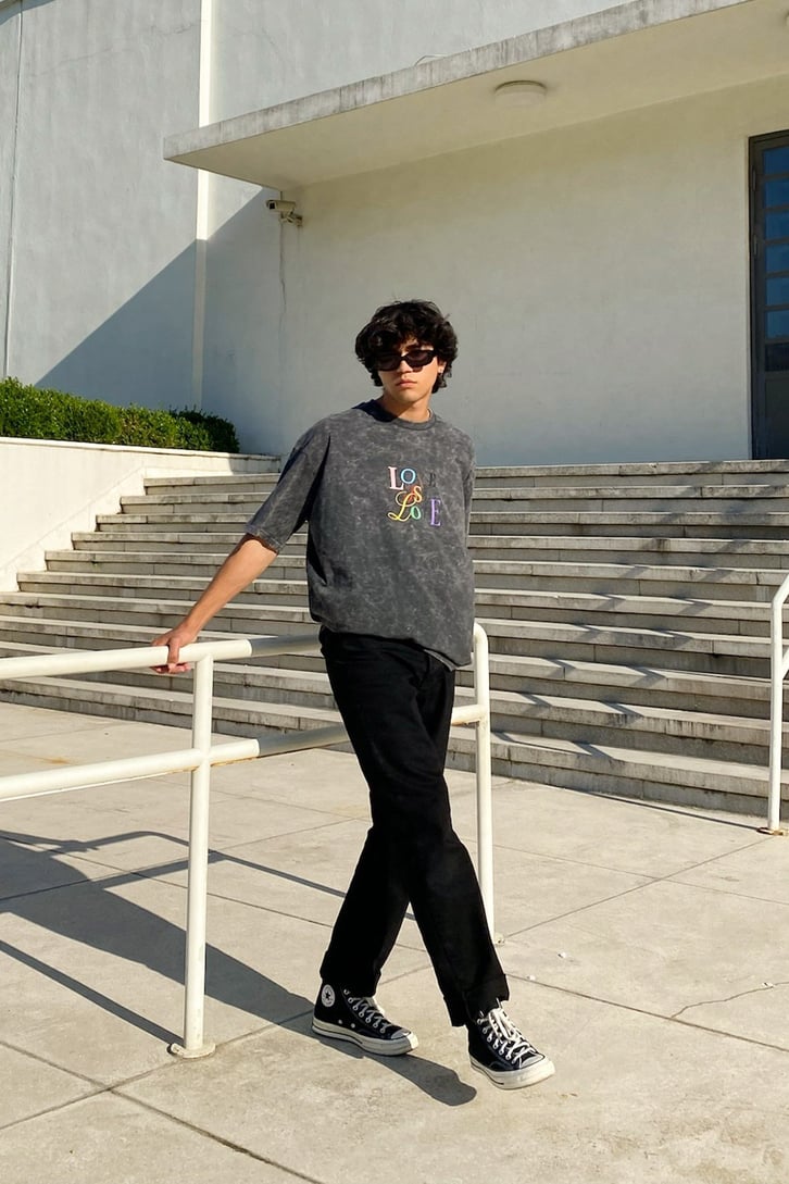 Love is Love Acid Wash Oversize Tshirt