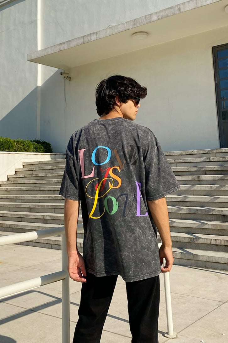 Love is Love Acid Wash Oversize Tshirt