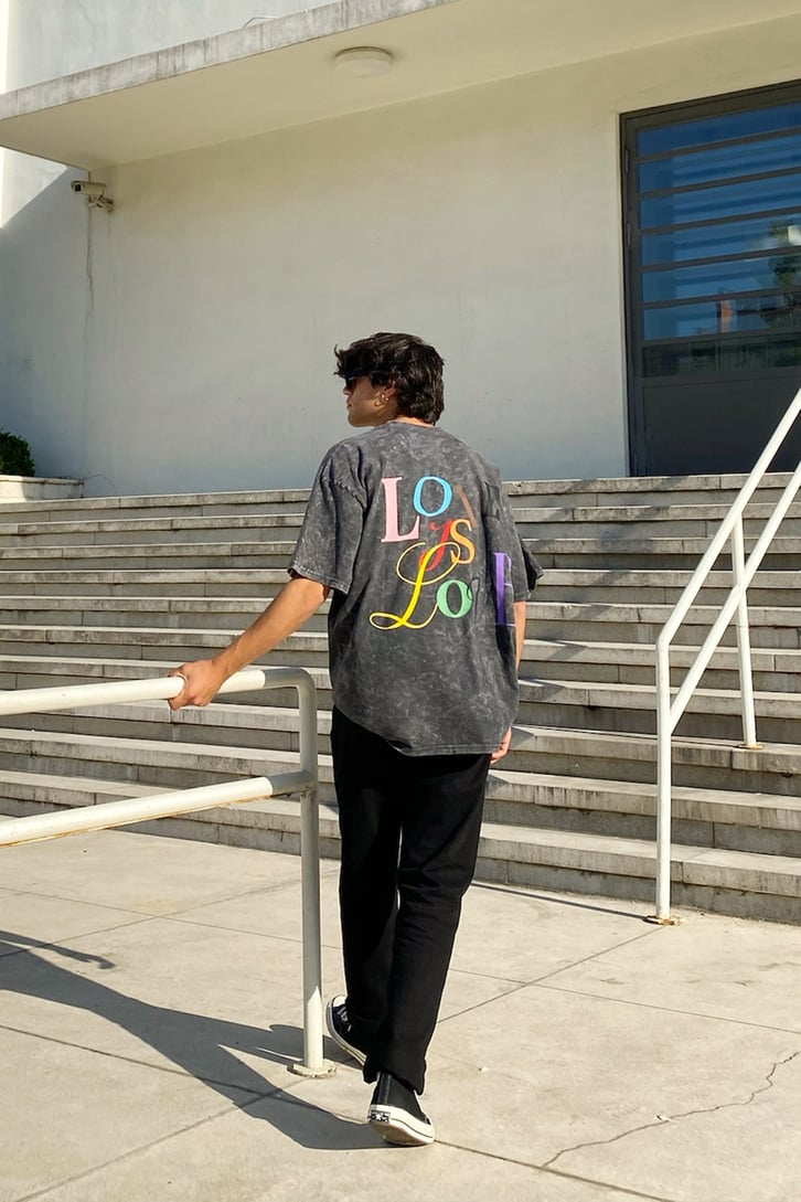 Love is Love Acid Wash Oversize Tshirt
