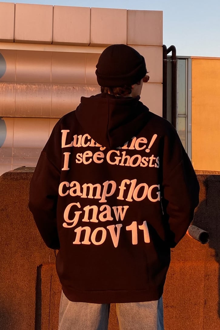 Lucky Me Oversize Printed Premium Hoodie