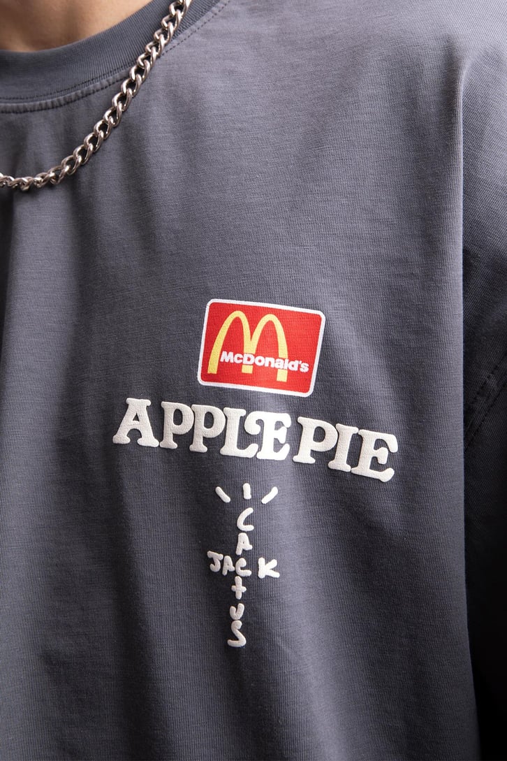 M Apple Baskılı Oversize Tshirt