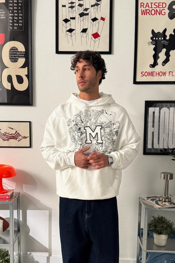 M Baskılı Hoodie