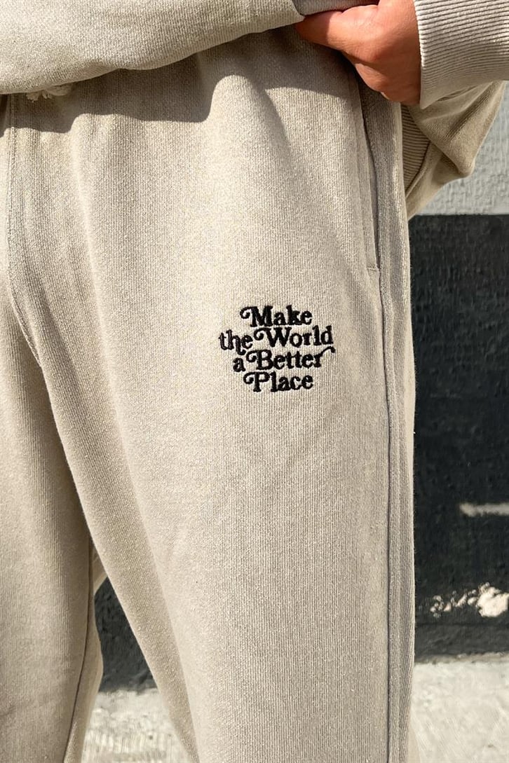 Make the World Nakışlı Bej Eşofman Takımı