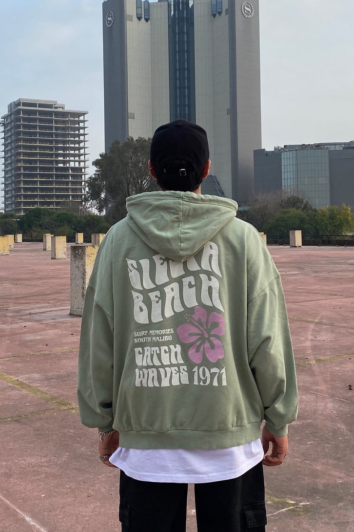 Malibu Diaries Oversize Printed Hoodie