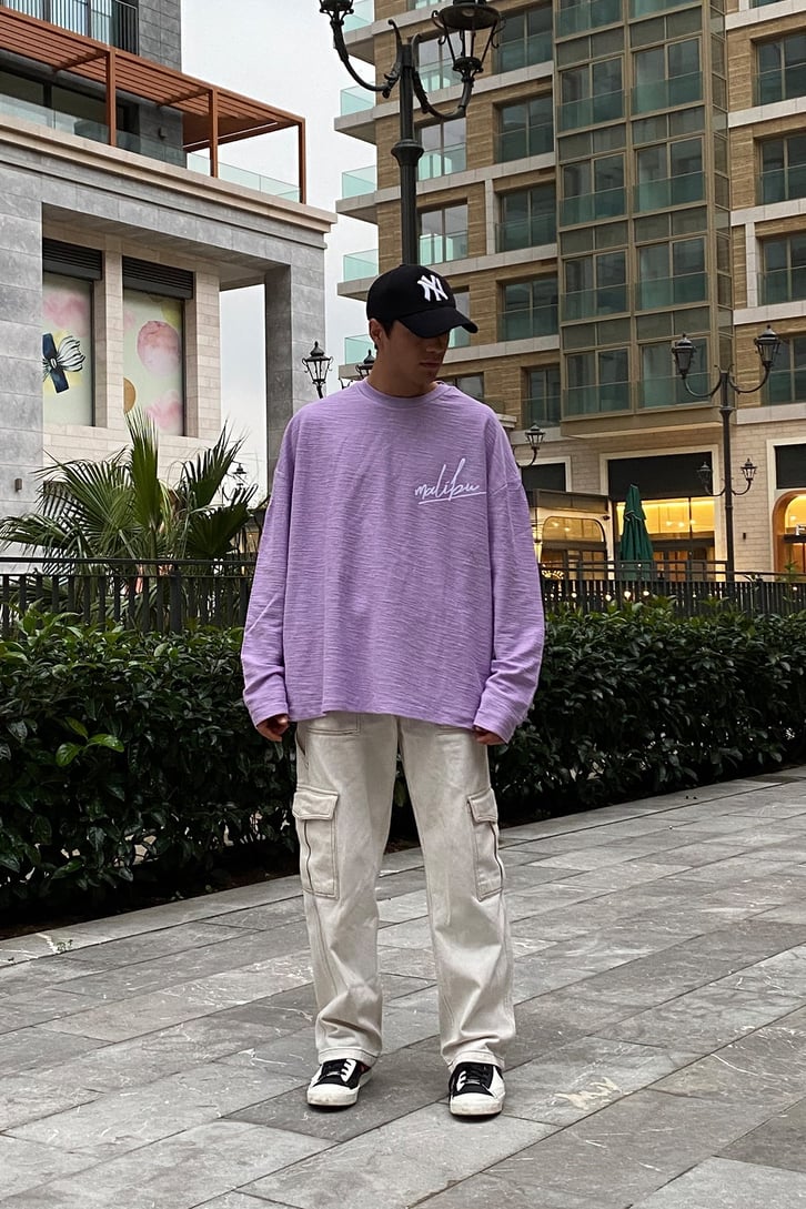 MALIBU YAZI BASKILI OVERSIZE TSHIRT