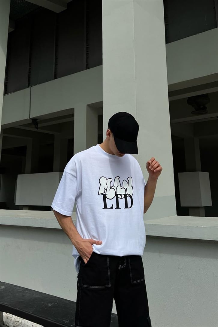 Man Ltd Beyaz Oversize Tişört