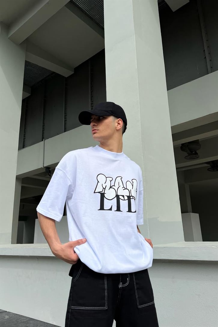 Man Ltd Beyaz Oversize Tişört