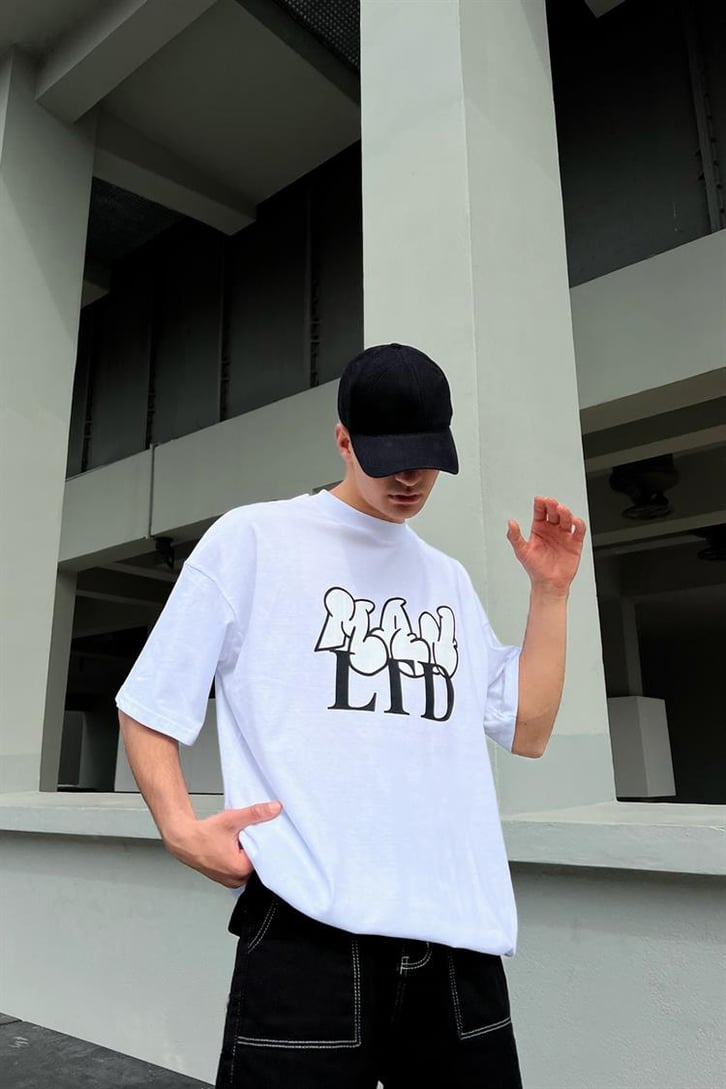 Man Ltd Beyaz Oversize Tişört