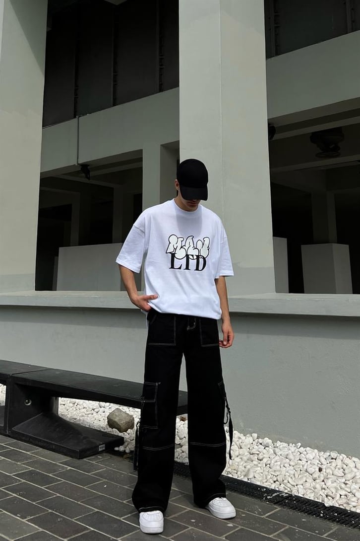 Man Ltd Beyaz Oversize Tişört