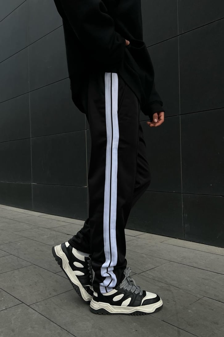 Man Ltd Şeritli Siyah Eşofman Altı