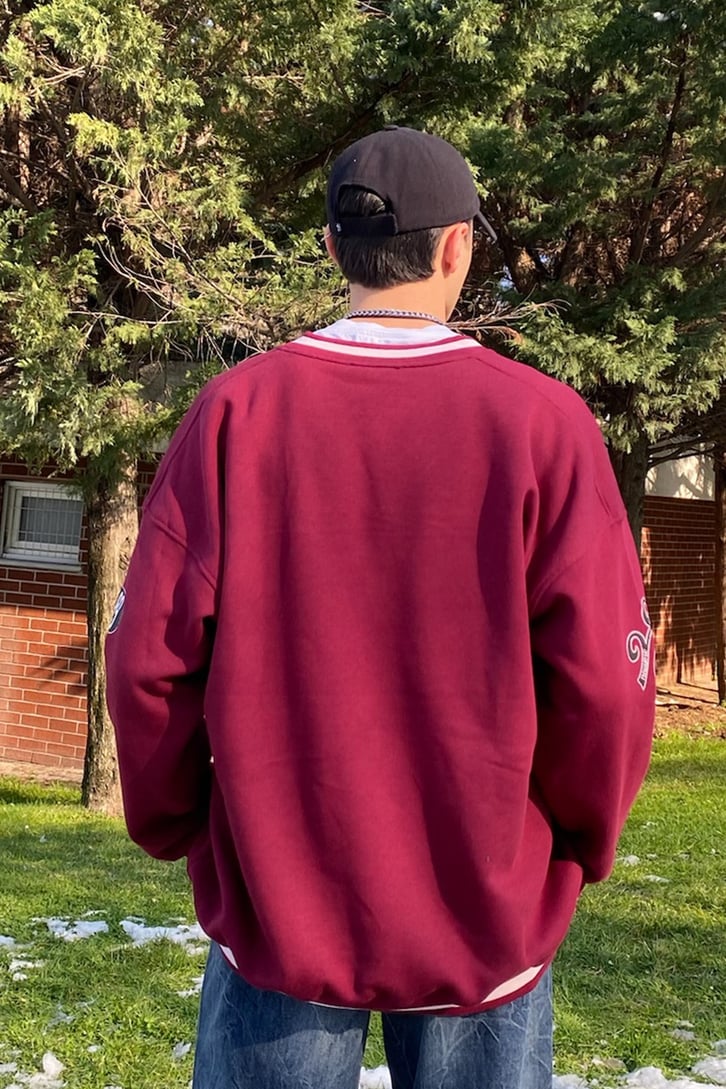 Manhattan Collage Style Oversize Bordo Sweatshirt
