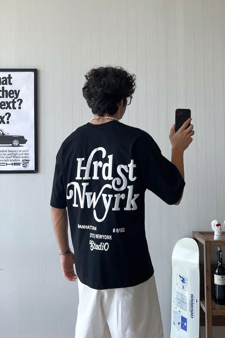 Manhattan NY Baskılı Oversize Tişört