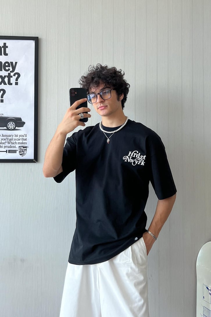 Manhattan NY Baskılı Oversize Tişört