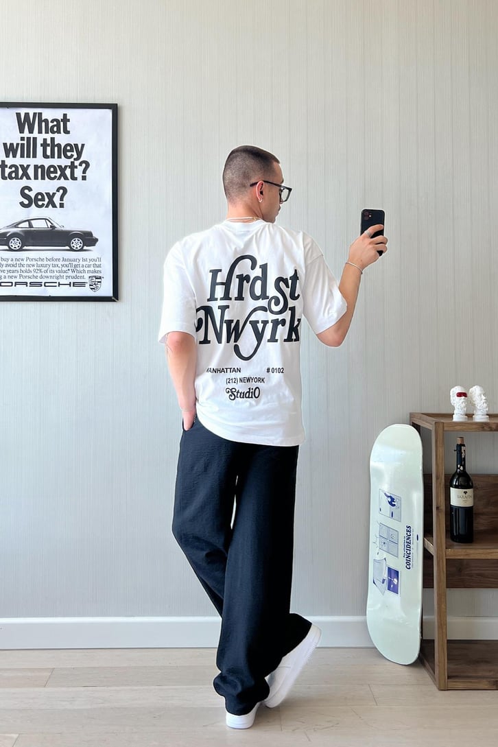 Manhattan NY Baskılı Oversize Tişört
