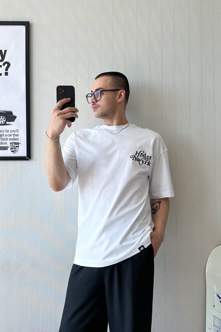 Manhattan NY Baskılı Oversize Tişört