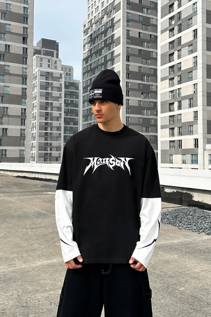 Manson Siyah Long Sleeve Tişört