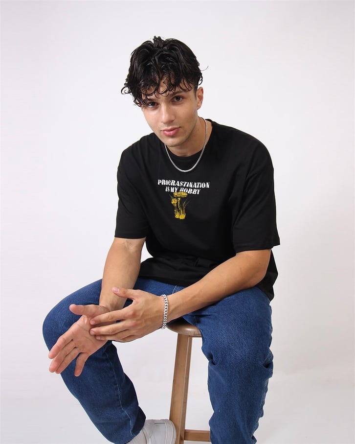 MANTAR BASKILI OVERSIZE TSHIRT