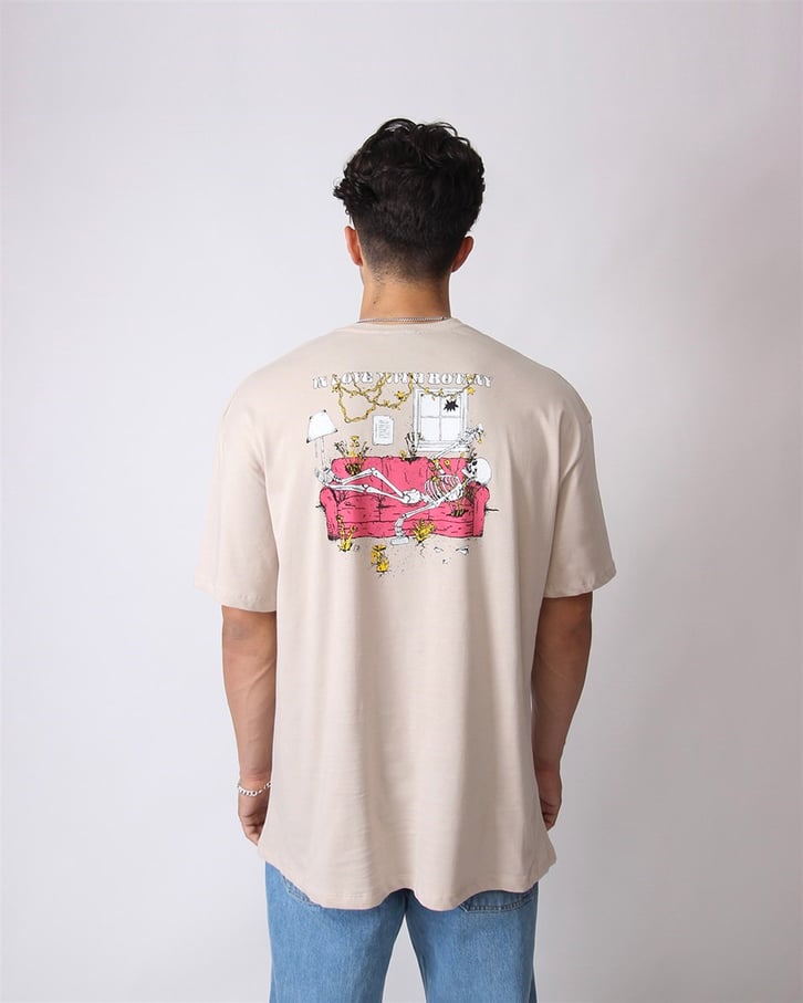MANTAR BASKILI OVERSIZE TSHIRT