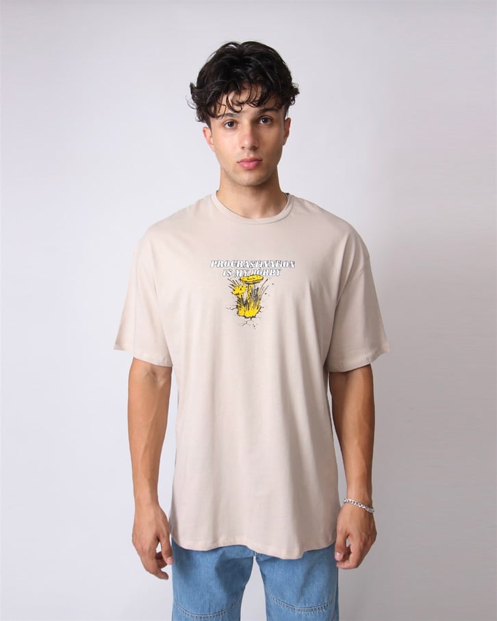 MANTAR BASKILI OVERSIZE TSHIRT