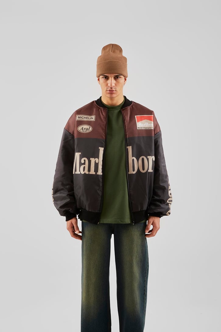 Marlboro Baskılı Paraşüt Kumaş Ceket
