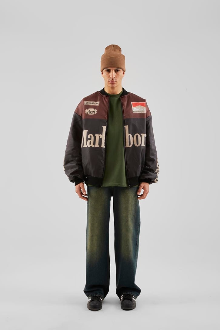 Marlboro Baskılı Paraşüt Kumaş Ceket