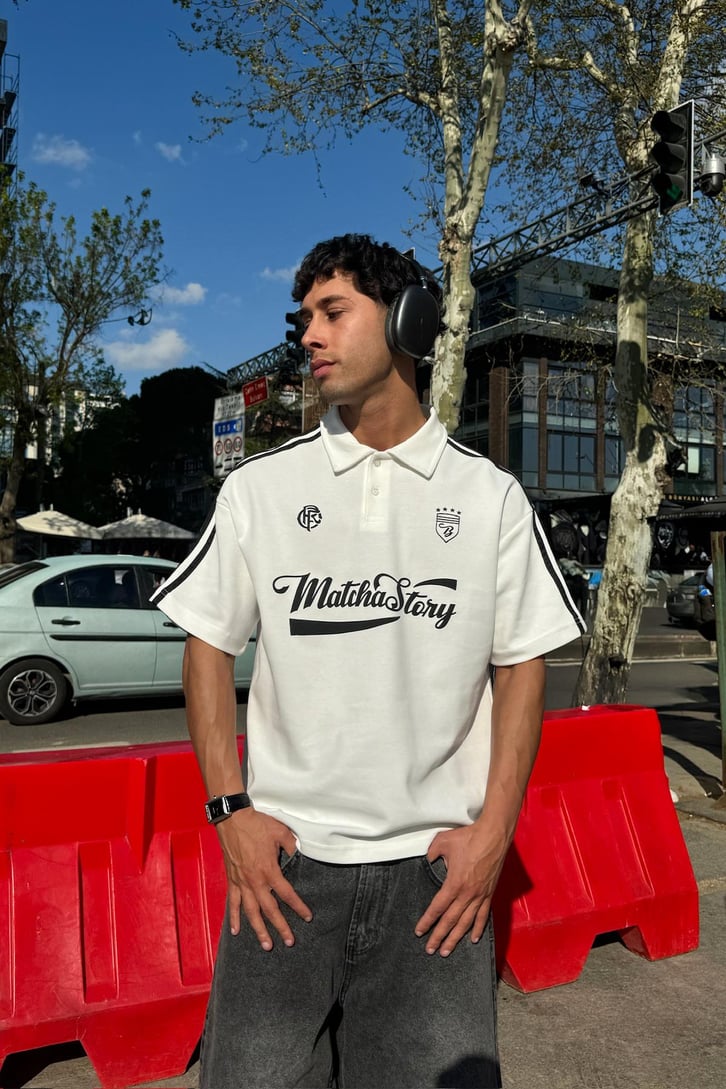 Matcha Story Baskılı Oversize Tişört