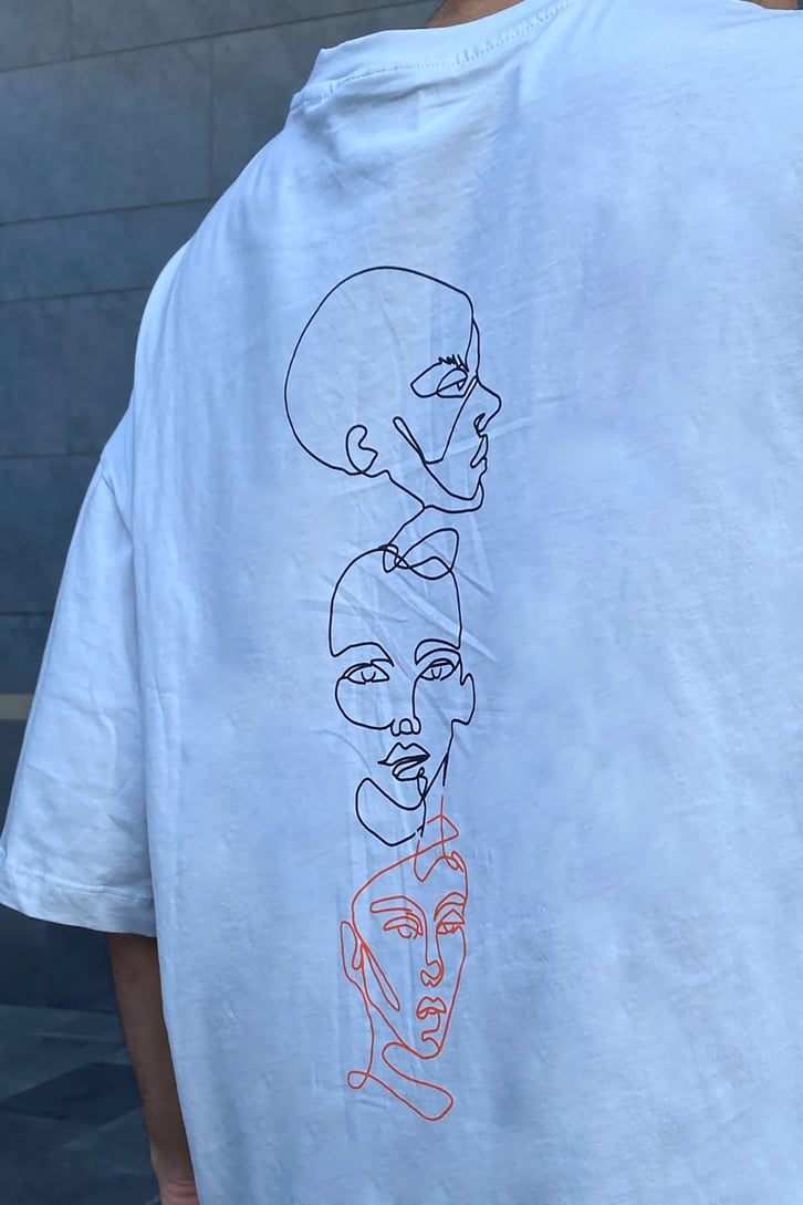 Matiz Baskılı Oversize Tshirt