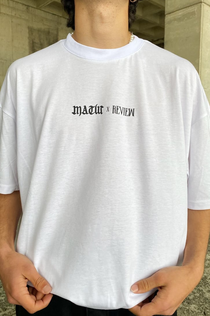 Matw Baskılı Beyaz Oversize Tshirt
