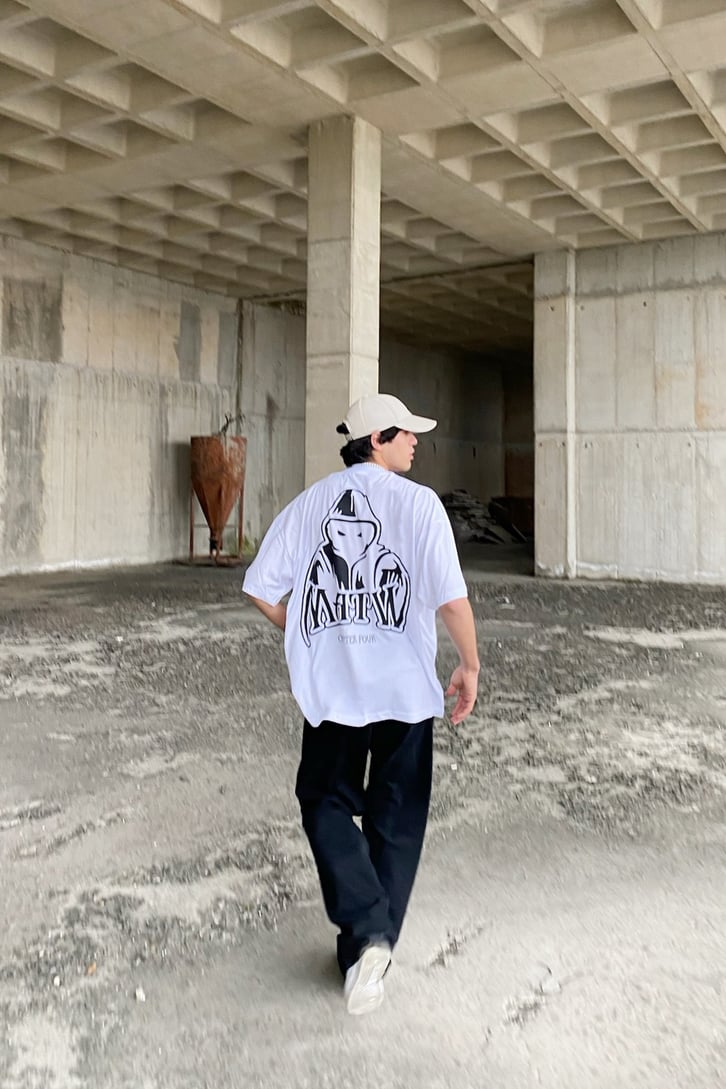 Matw Baskılı Beyaz Oversize Tshirt