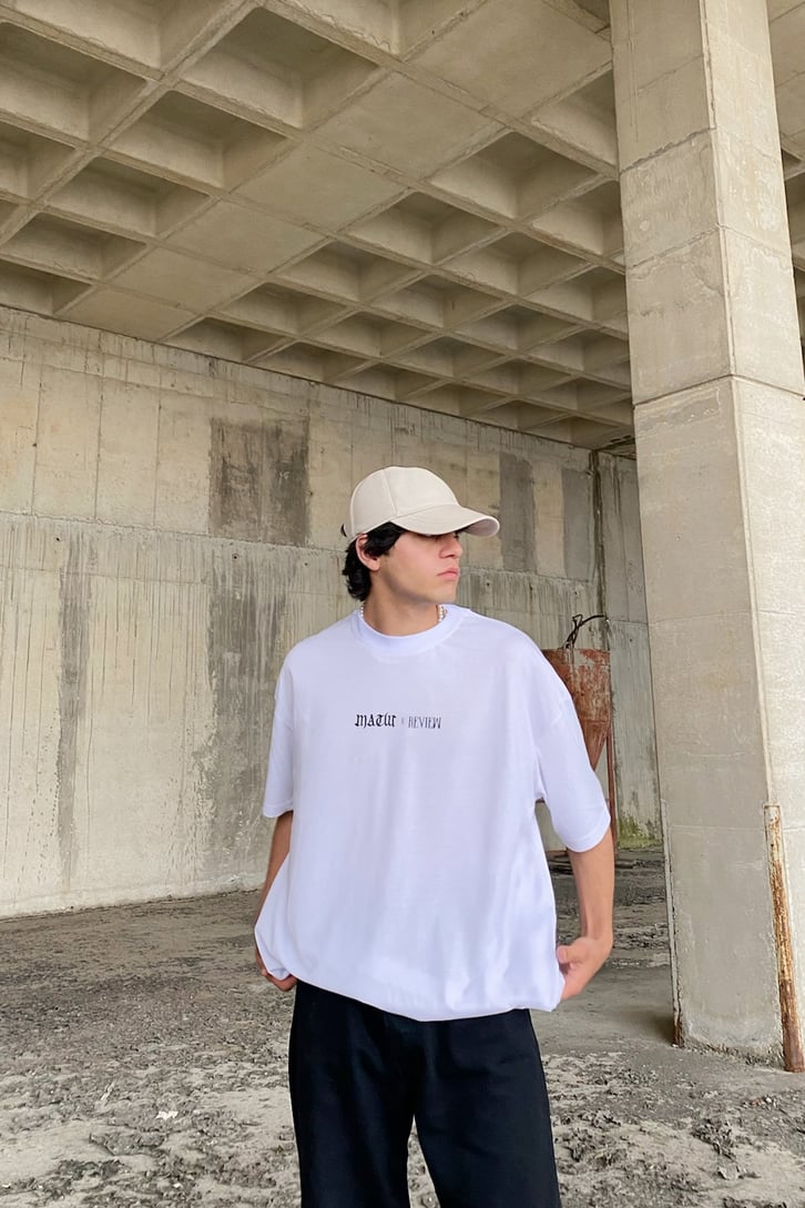 Matw Baskılı Beyaz Oversize Tshirt