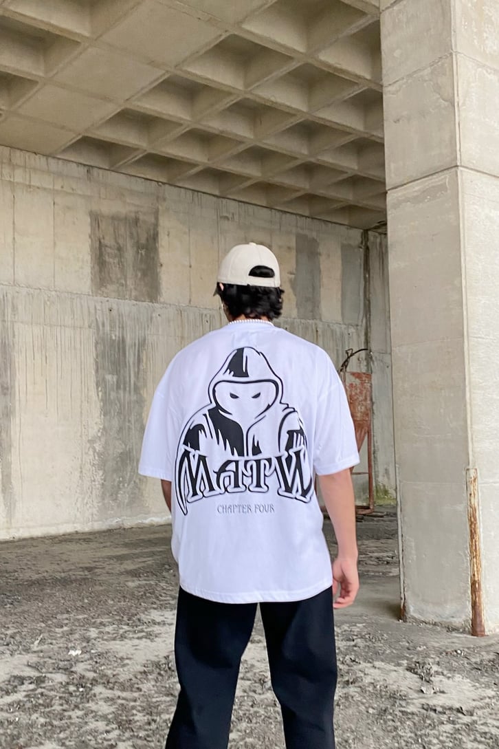 Matw Baskılı Beyaz Oversize Tshirt