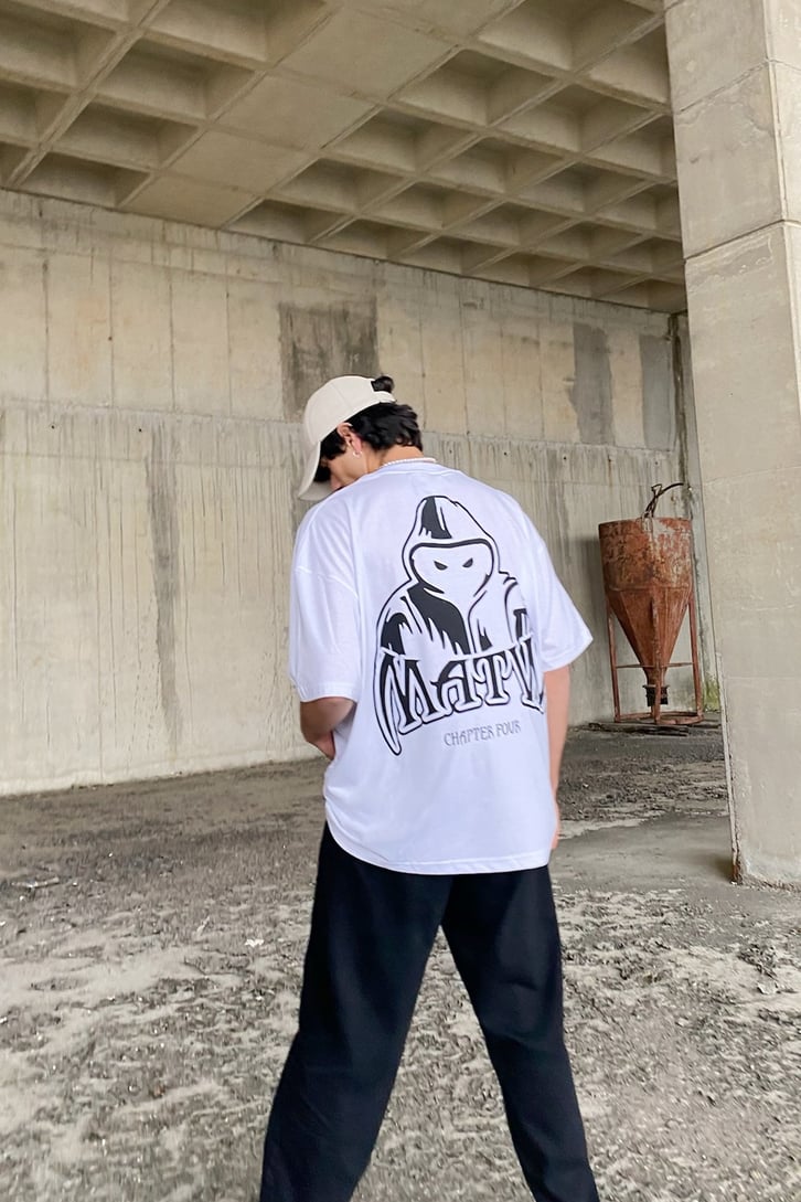 Matw Baskılı Beyaz Oversize Tshirt