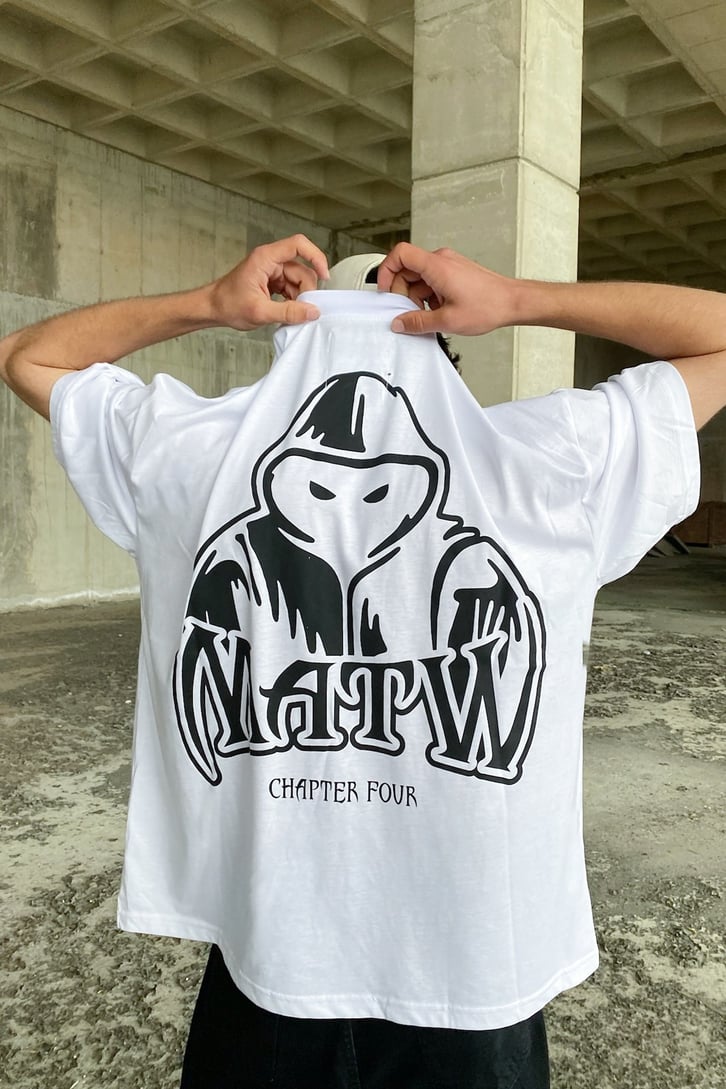 Matw Baskılı Beyaz Oversize Tshirt