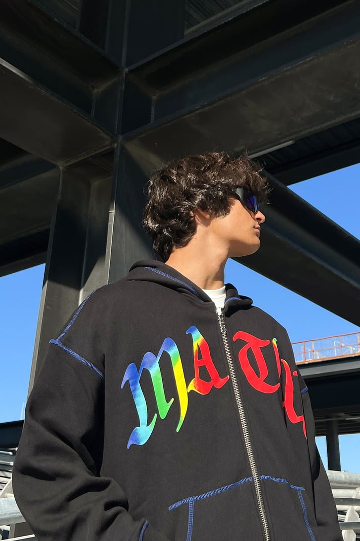 Matw Dikiş Detay Siyah Zip Oversize Sweatshirt