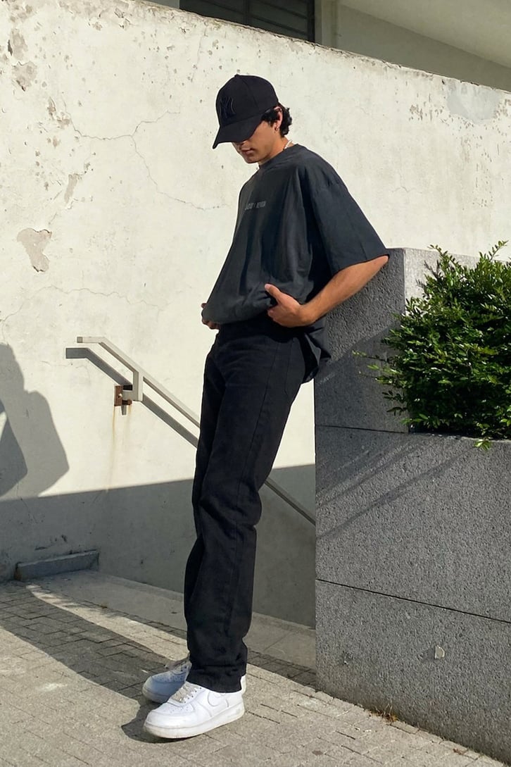 Matw Sırt Baskılı Acid Wash Oversize Tshirt