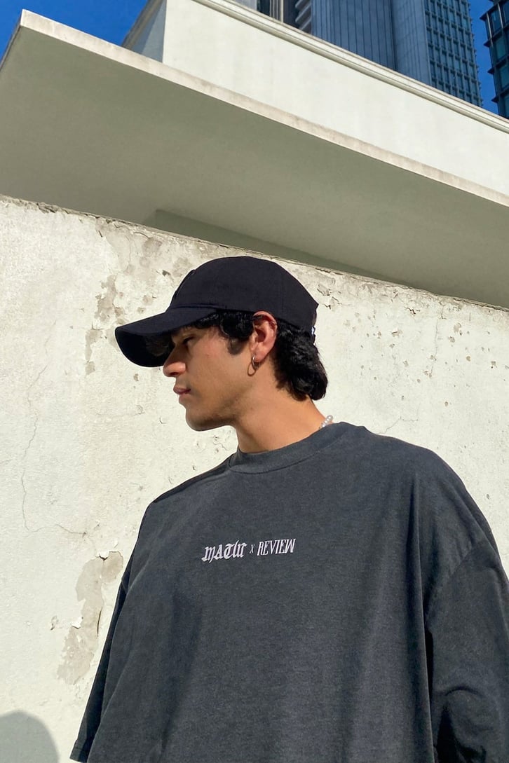 Matw Sırt Baskılı Acid Wash Oversize Tshirt